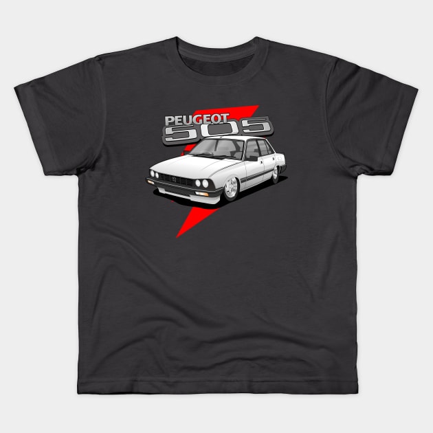 Peugeot 505 Kids T-Shirt by small alley co